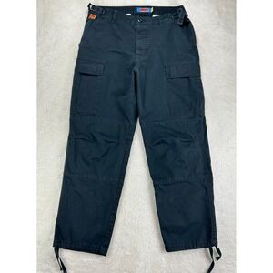 Empyre Relax Cargo Pants Mens 32 Black Adjustable Waist Drawstring Ankle Skater